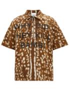 Matchesfashion.com Burberry - Deer Print Cotton Twill Shirt - Mens - Brown Multi