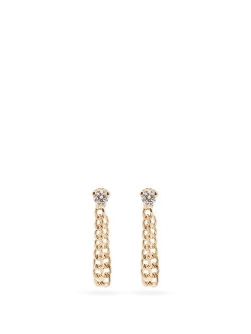 Ladies Fine Jewellery Zo Chicco - Diamond & 14kt Gold Drop Earrings - Womens - Gold