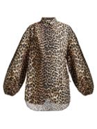 Matchesfashion.com Ganni - Faulkner Leopard Print Cotton Blouse - Womens - Leopard