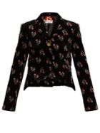 Sonia Rykiel Floral-print Single-breasted Corduroy Jacket
