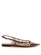 Matchesfashion.com Gianvito Rossi - Leopard Print Plexi Slingback Flats - Womens - Leopard