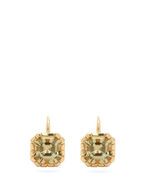 Matchesfashion.com Retrouvai - Tourmaline & 14kt Gold Drop Earrings - Womens - Yellow Gold