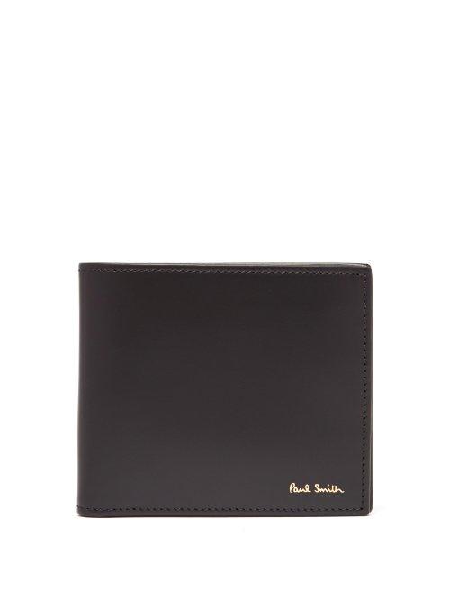 Matchesfashion.com Paul Smith - Signature Stripe Lined Leather Bi Fold Wallet - Mens - Black