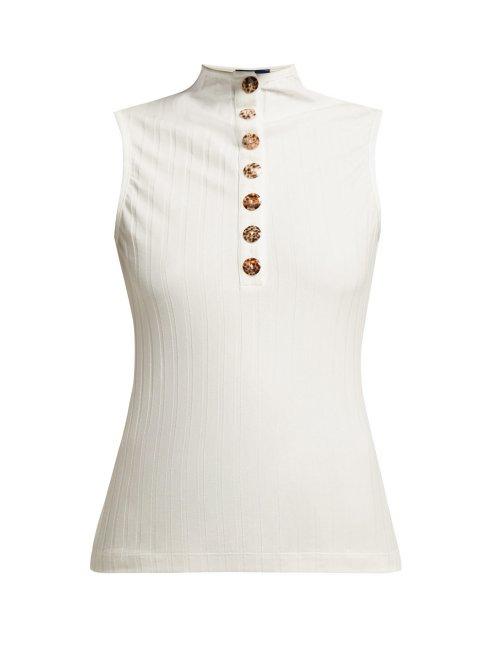 Matchesfashion.com Albus Lumen - Rida Shell Button Cotton Blend Top - Womens - White