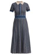 Matchesfashion.com Gabriela Hearst - Elvis Striped Cashmere Blend Midi Dress - Womens - Blue Multi