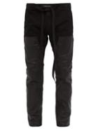Matchesfashion.com Fear Of God - Leather Panelled Cotton Trousers - Mens - Black