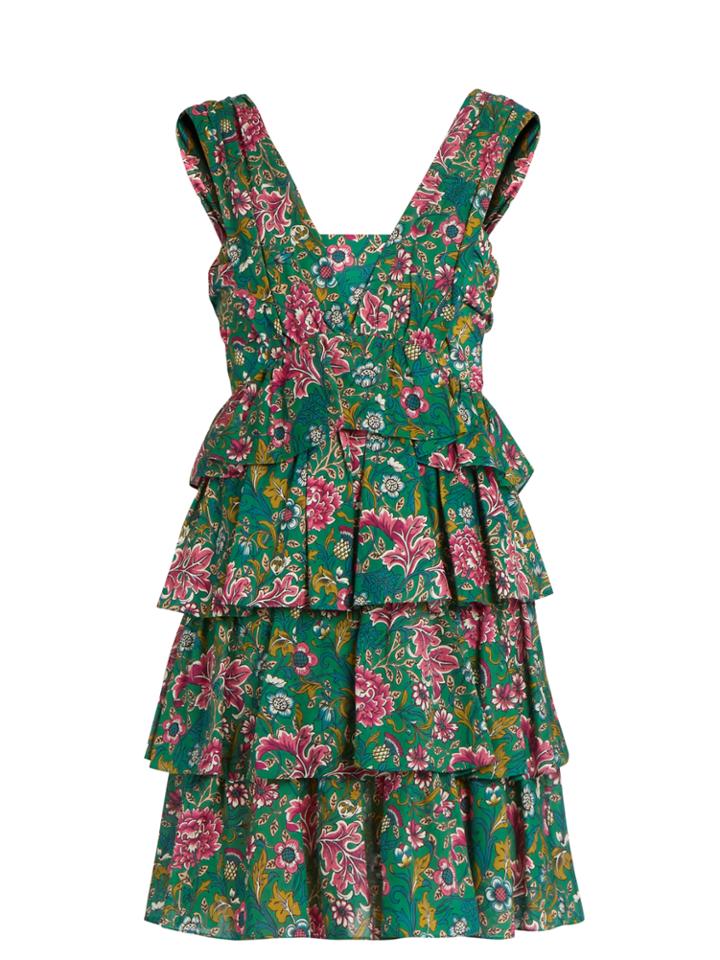 No. 21 Floral-print Cotton-mousseline Dress