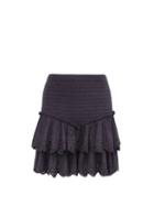 Matchesfashion.com Isabel Marant - Landora Studded Tiered Mini Skirt - Womens - Black