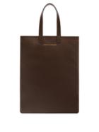 Matchesfashion.com Comme Des Garons Wallet - Logo-stamped Leather Tote Bag - Womens - Brown