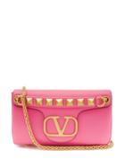Valentino Garavani - Stud Sign Small Leather Shoulder Bag - Womens - Pink