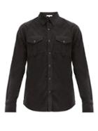 Matchesfashion.com Frame - Patch-pocket Cotton-blend Poplin Shirt - Mens - Black