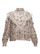 Matchesfashion.com Isabel Marant Toile - Reign Ruffled Paisley-print Poplin Blouse - Womens - Ivory Multi