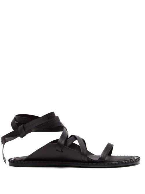 Matchesfashion.com Ann Demeulemeester - Wrap Around Leather Sandals - Womens - Black