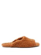 Ladies Shoes Deiji Studios - Open-toe Shearling Slippers - Womens - Tan