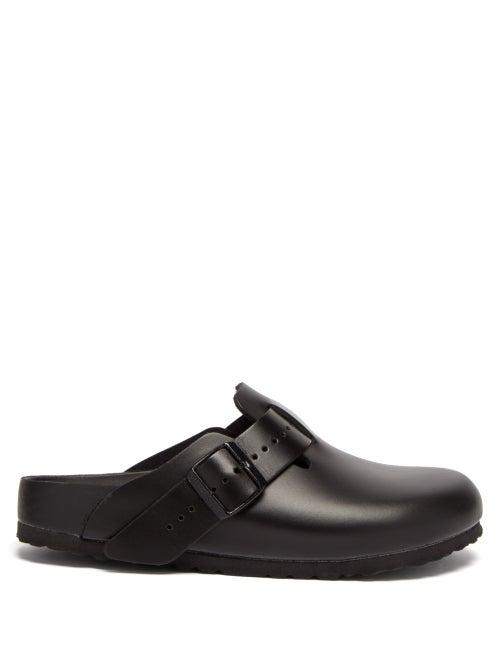 Ladies Shoes Rick Owens - X Birkenstock Boston Leather Sandals - Womens - Black