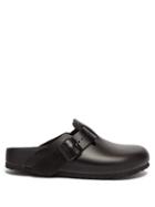 Ladies Shoes Rick Owens - X Birkenstock Boston Leather Sandals - Womens - Black