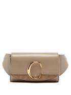 Matchesfashion.com Chlo - The C Leather And Suede Belt Bag - Womens - Grey