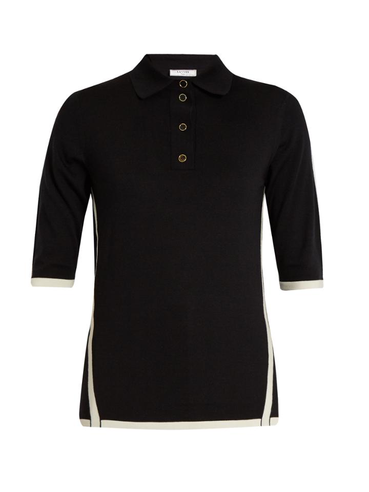 Lanvin Bi-colour Wool Polo Shirt