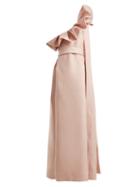 Matchesfashion.com Valentino - One Shoulder Silk Bow Dress - Womens - Light Pink