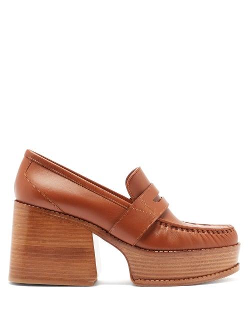 Matchesfashion.com Gabriela Hearst - Augusta Leather Penny Loafers - Womens - Tan