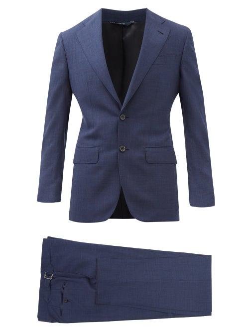 Thom Sweeney - Single-breasted Wool Suit - Mens - Navy