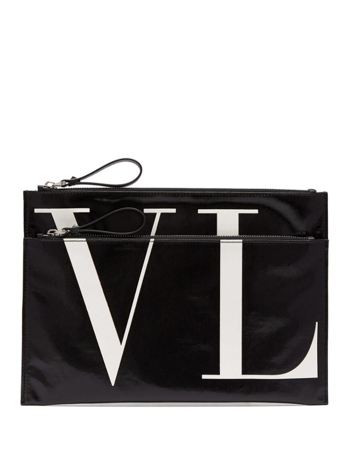 Valentino Vltn Double-zip Pouch
