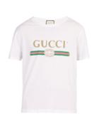 Matchesfashion.com Gucci - Logo Print Cotton T Shirt - Mens - White