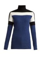 Matchesfashion.com Fusalp - Colour Block Roll Neck Sweater - Womens - Blue Multi