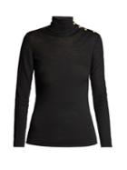 Balmain Button-shoulder High-neck Sweater