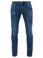 Matchesfashion.com Dolce & Gabbana - Distressed Slim-leg Jeans - Mens - Blue