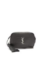 Matchesfashion.com Saint Laurent - Lou Mini Crocodile Effect Leather Cross Body Bag - Womens - Black