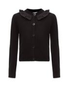 Matchesfashion.com Cecilie Bahnsen - Farrah Ruffled Recycled Cashmere-blend Cardigan - Womens - Black