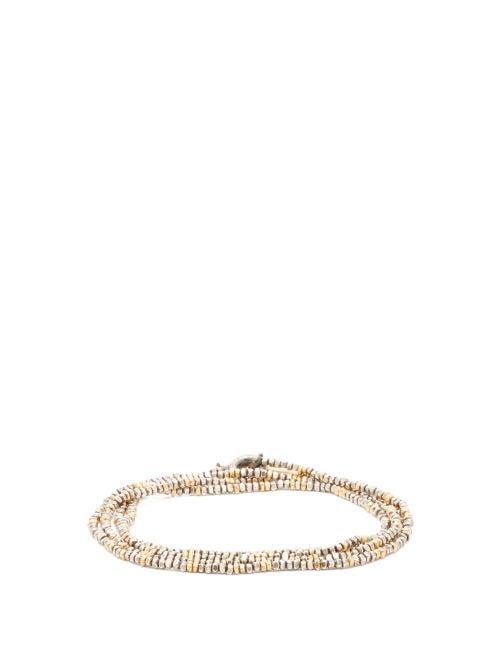Matchesfashion.com M Cohen - Beaded Sterling Silver & Gold Bracelet - Mens - Silver