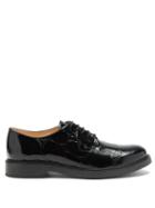 Matchesfashion.com Tod's - Crocodile-embossed Patent-leather Brogues - Womens - Black