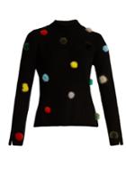Fendi Fur-pompom High-neck Cashmere Sweater