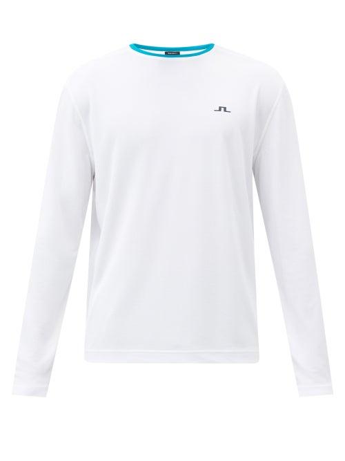 J.lindeberg - Logo-print Technical-jersey Sweatshirt - Mens - White