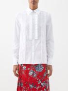Erdem - Thalia Ruffled Cotton-poplin Shirt - Womens - White