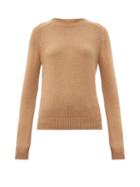 Matchesfashion.com Saint Laurent - Round-neck Camel-hair Sweater - Womens - Camel
