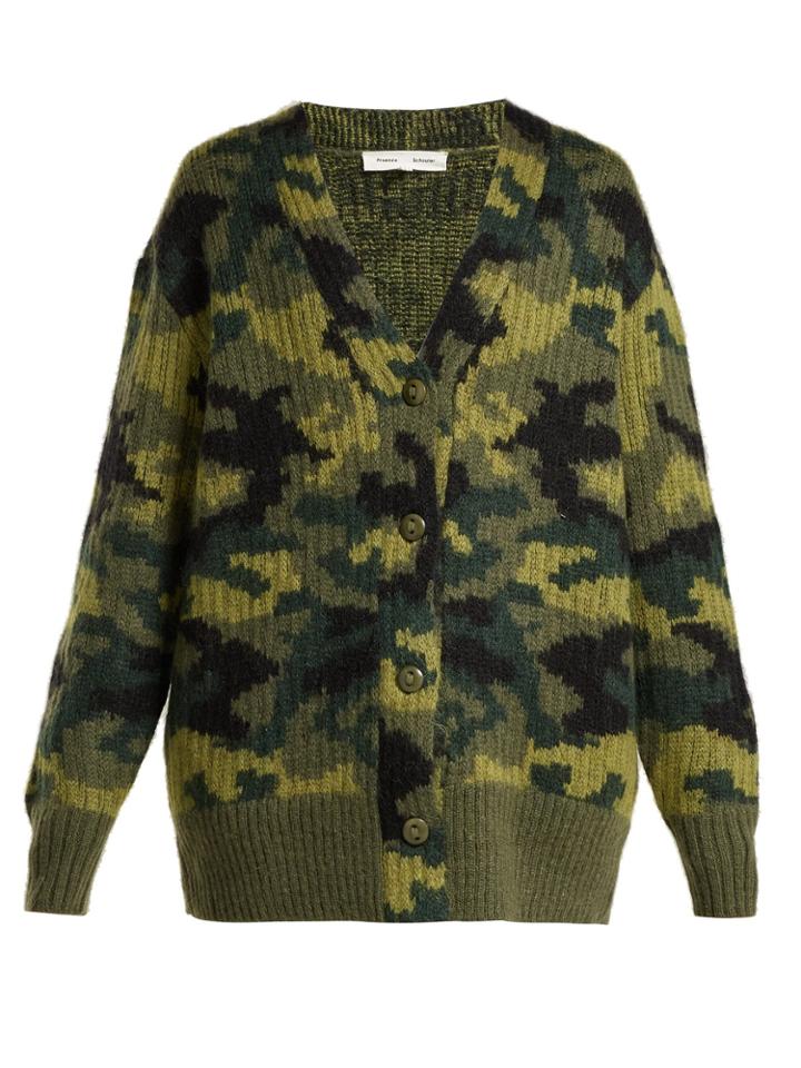 Pswl Camouflage Wool-blend Cardigan