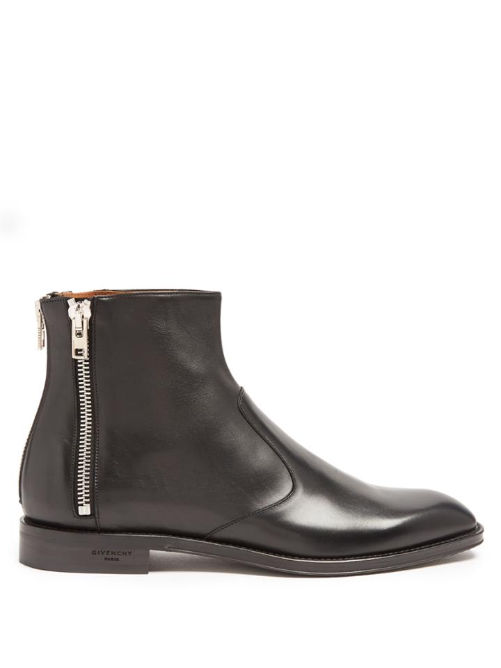 Givenchy Zip-trimmed Leather Chelsea Boots