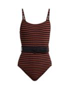 Matchesfashion.com Solid & Striped - Nina Belted Swimsuit - Womens - Black Red