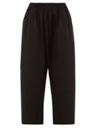 Matchesfashion.com Eskandar - Cropped Stretch Wool Trousers - Womens - Dark Grey