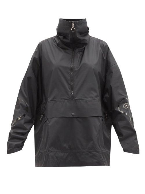 Matchesfashion.com Adidas By Stella Mccartney - Gathered Recycled-fibre Blend Windbreaker Jacket - Womens - Black