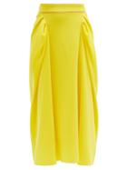 Matchesfashion.com Roksanda - Sazan Gathered-panel Crepe Midi Skirt - Womens - Yellow