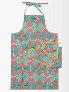 La Doublej - Slinky Verde-print Apron, Mitt And Cloth Set - Womens - Green Multi