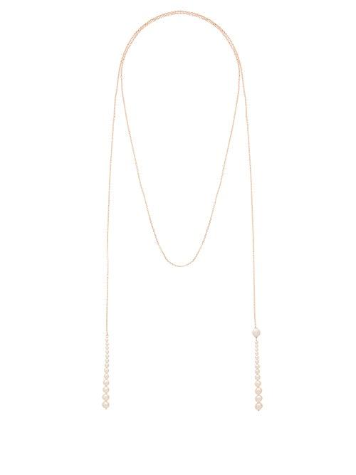 Matchesfashion.com Mizuki - Graduated-pearl 14kt Gold Lariat Necklace - Womens - Pearl