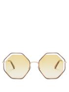 Matchesfashion.com Chlo - Poppy Octagonal Framed Sunglasses - Womens - Dark Yellow