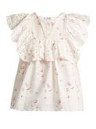 Sea Alouette Bib-detail Floral-print Cotton Top