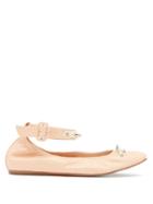 Matchesfashion.com Simone Rocha - Pearl-embellished Leather Flats - Womens - Nude