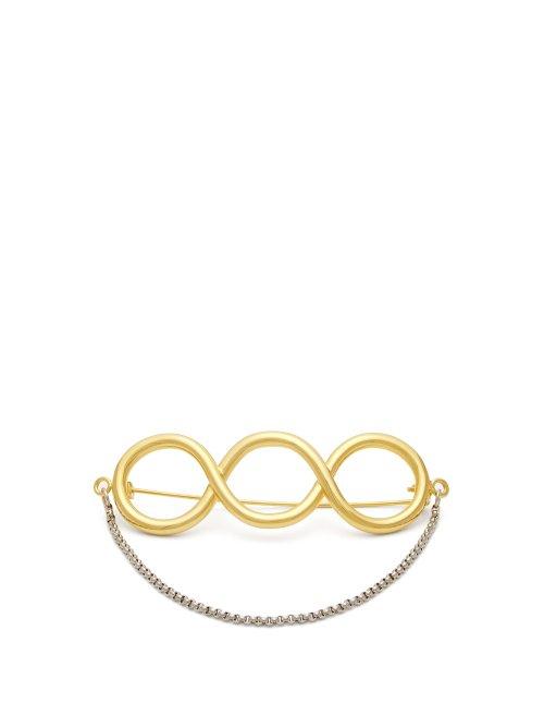 Matchesfashion.com Jw Anderson - Twisted Pin Brooch - Womens - Gold